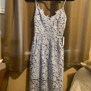 ASTR the label light blue midi lace dress